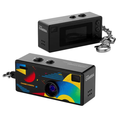 Black electronic device with colorful buttons on a white background