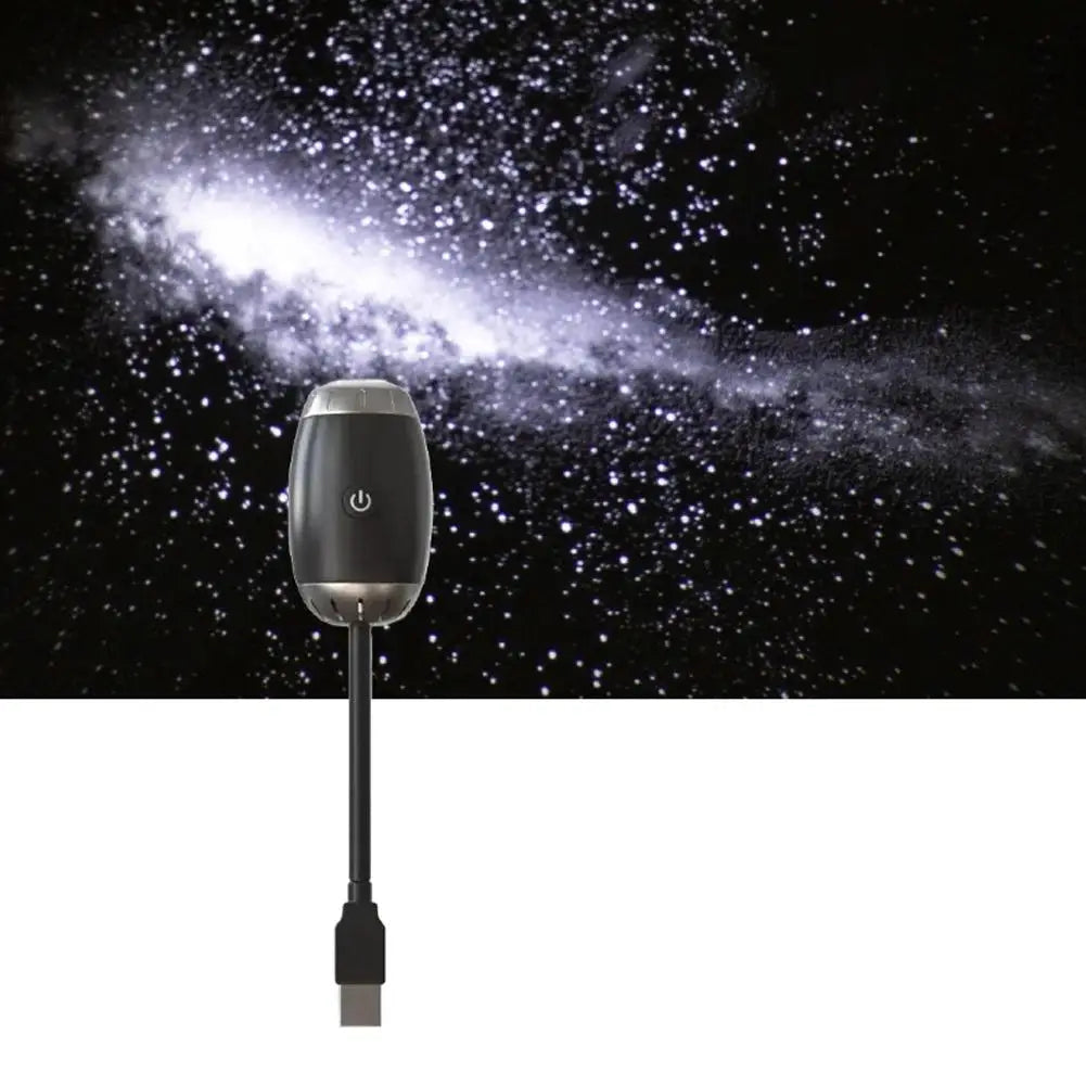 USB light with power symbol against a starry space background