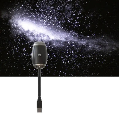 USB light with power symbol against a starry space background