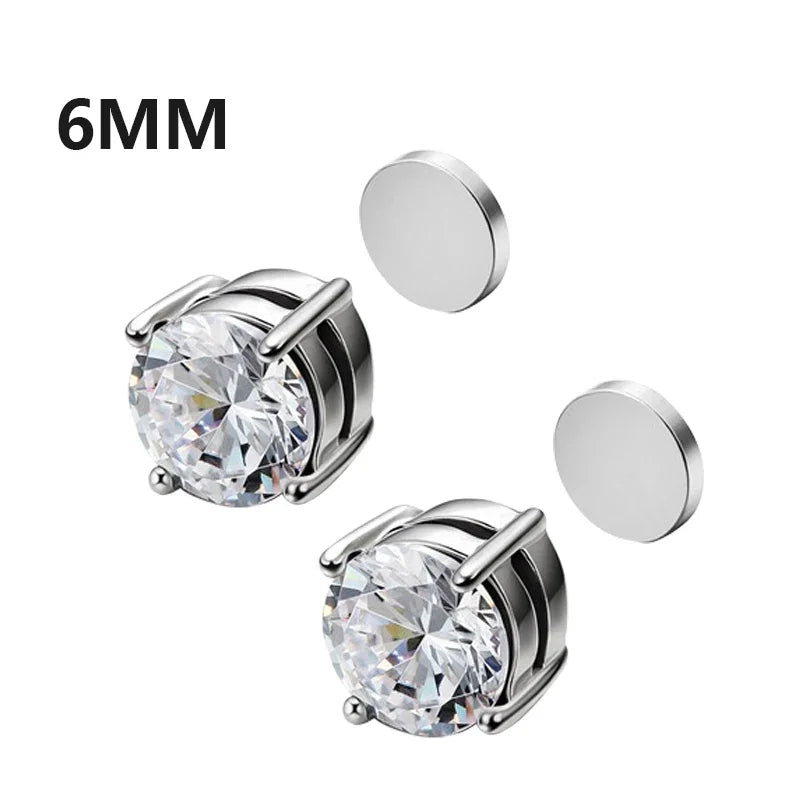 Magnetic Zircon Studs | No-Piercing Illusion Earrings