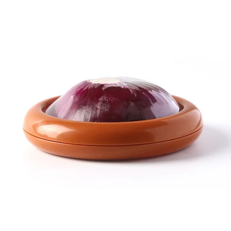 Round, dome-shaped object with a purple center on a white background