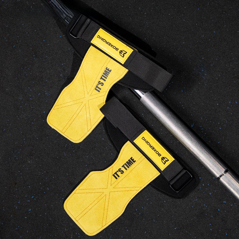 Yellow bike lock with 'It's Time' text on a black background