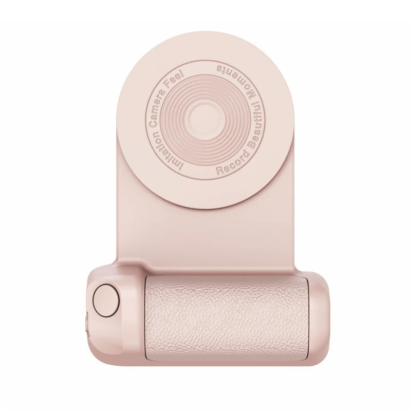 Rose gold camera lens protector on a white background